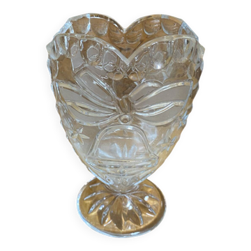 Antique Vase ANNA HUTTE Cut Crystal Bell Shape Vintage #E165