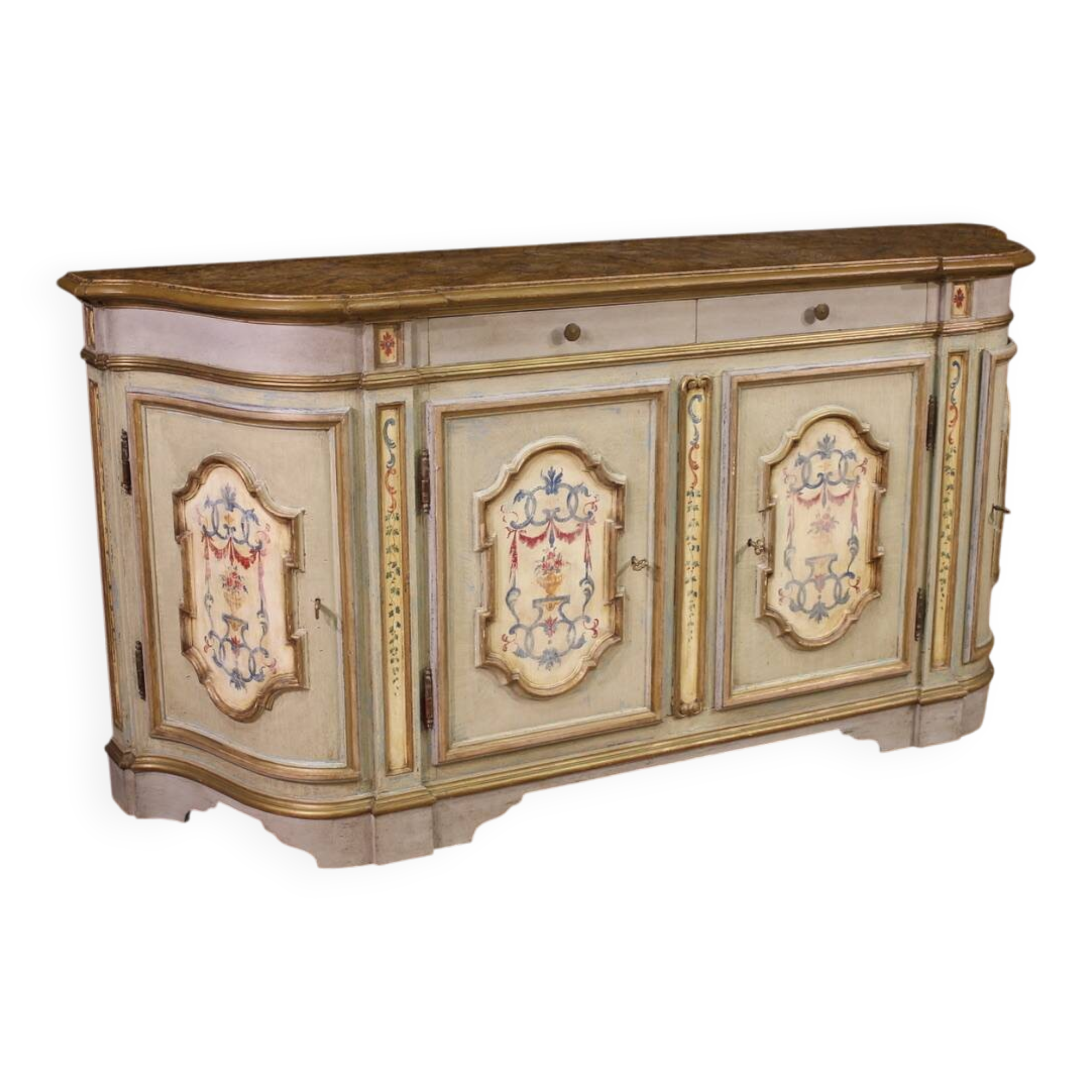 Great lacquered and painted Venetian sideboard from the 20th century
