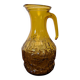 Italian pitcher textured amber glass 70's