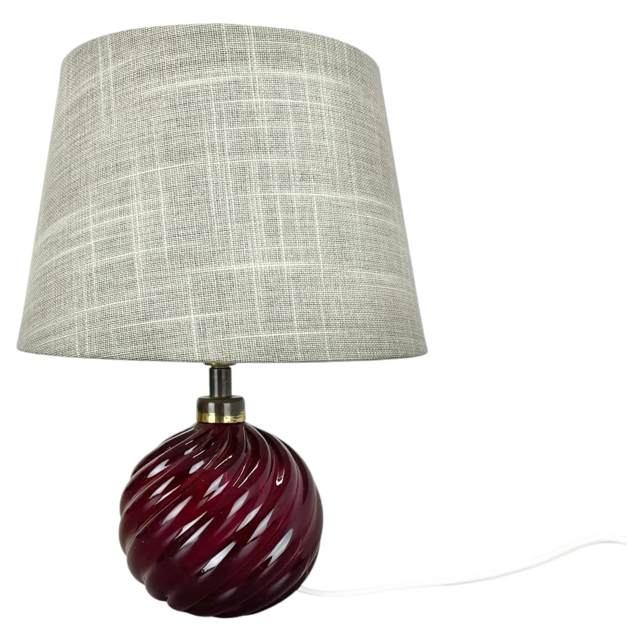 Unique Table Lamp Base made of Murano Glass with Red Ball, Barovier & Toso (attributed), Italy, 1960s