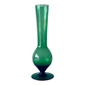 Green glass vase