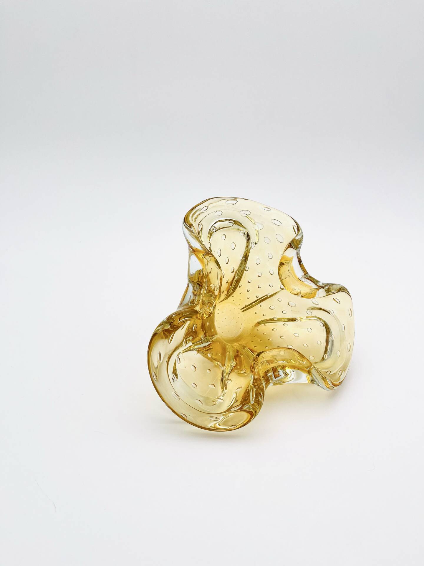 Murano bowl Archimede Seguso Bullicante Sommerso Yellow Gold