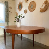 Table en teck vintage NF 2 rallonges