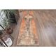 1960s Turkish Wool Hand-Knotted Runner Orange Rug 80x313