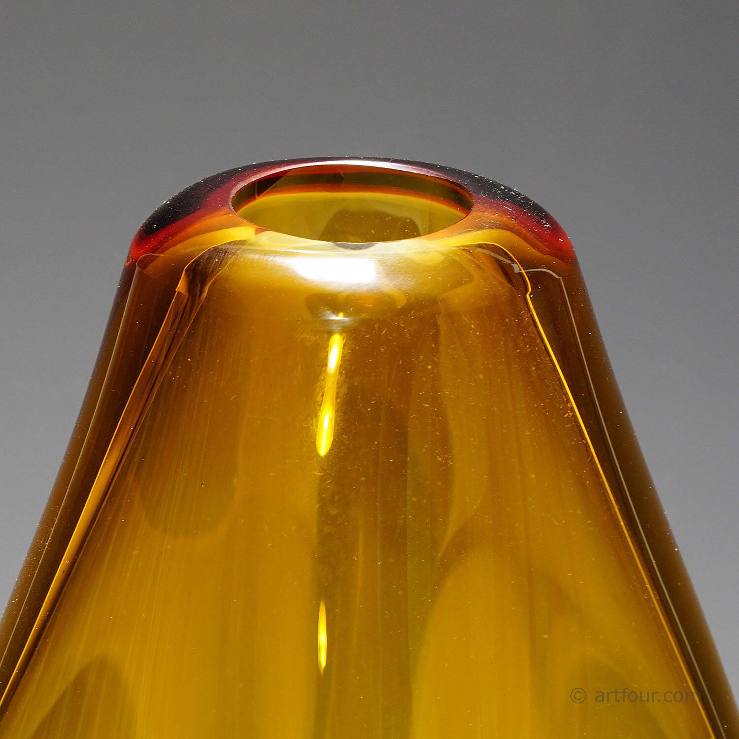 Large Murano glass art vase Incalmo by V. Nason & C. circa 1990