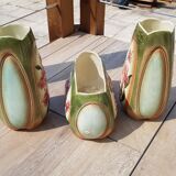 Set vases and planter in slurry Lys