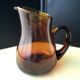 Water pitcher, dark amber blown glass decanter 1.5 L