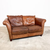 Vintage sheep leather two seater sofa Hoofddorp