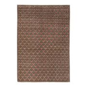 1970s Vintage Turkish Hand-Knotted Wool Cotton Brown Rug 130x194