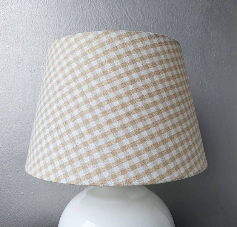 Lampe de table vintage en céramique avec abat-jour en tissu 1980