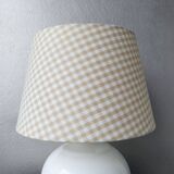 Vintage ceramic table lamp with 1980 fabric lampshade