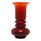 Mid-century modern vase, red glass, by L. Fiedorowicz, Poland, 1970s