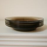 Set of 6 hollow plates Vereco, smoked gray