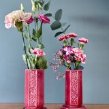 Lot de 2 vases art déco en céramique Rose de Digoin