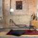 Contemporary Artisan Chaise Longue in aged silver steel and black leather
