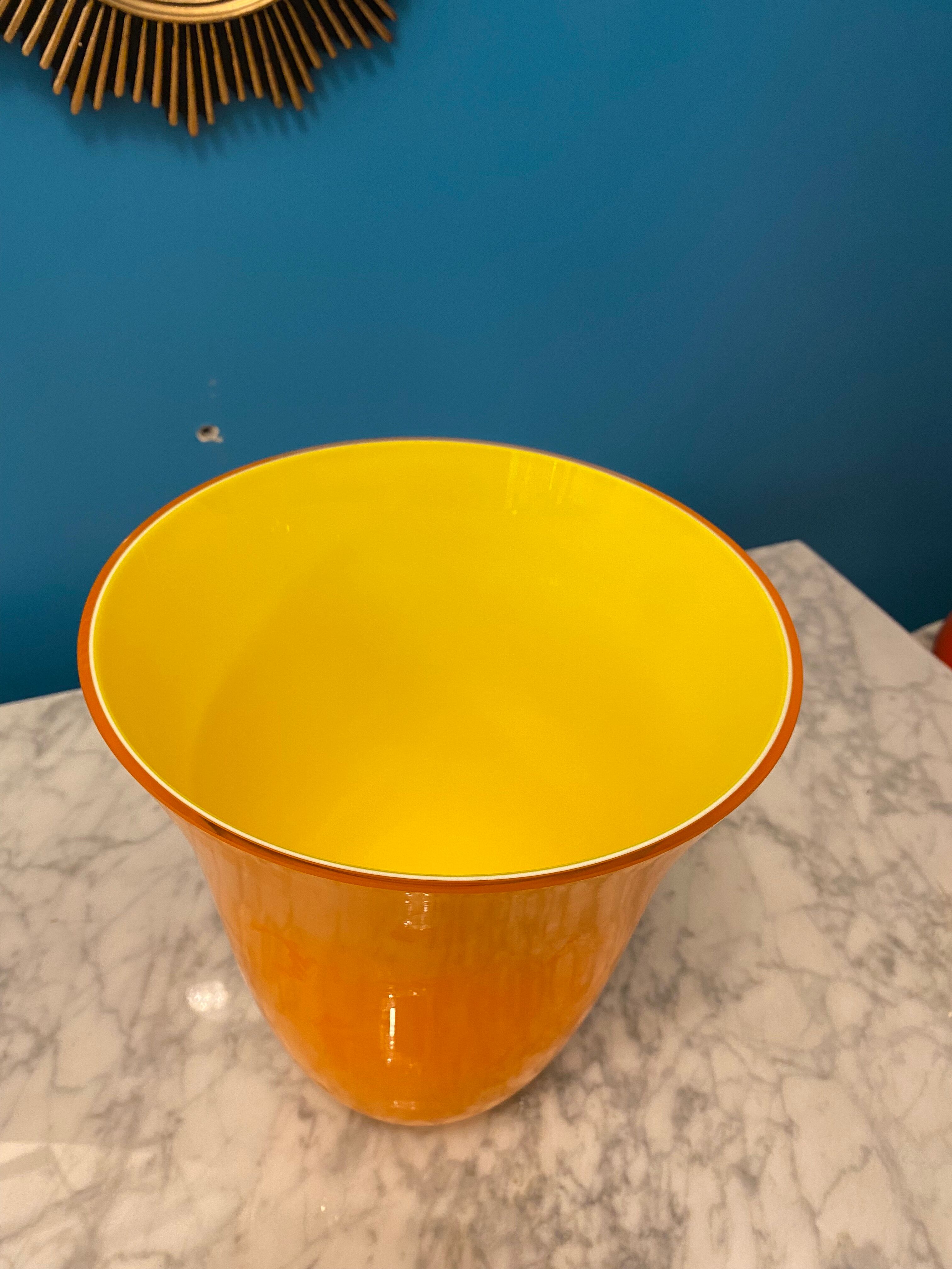 Vase orange Carlo Nason murano