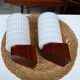 Pair of Scandinavian wall lights in teak and opaline by Philips from the 1960s.