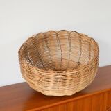 Giant wicker pendant light, round shape, 1970 - 54 X 34 cm
