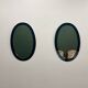Rare pair of Italian blue oval mirrors, attributed to Cristal Arte, 1970s
