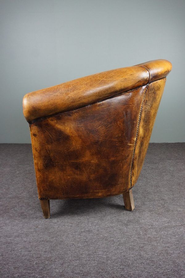 Sheep leather club chair