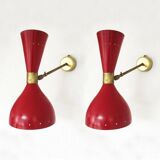 Paire d'appliques Italiennes design années 1950