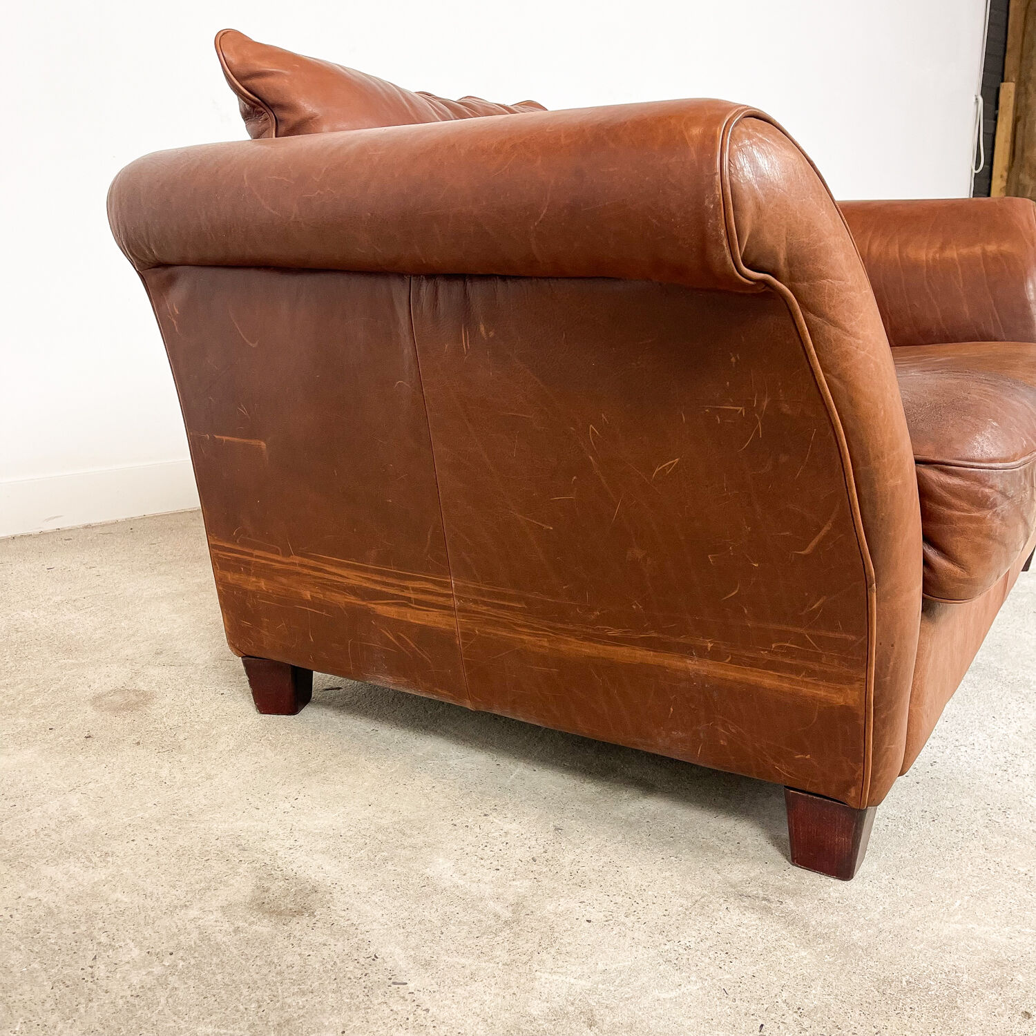 Vintage sheep leather two seater sofa Hoofddorp