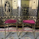 Pair of Italian chiavari chairs in solid brass