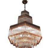 Italian Liberty Style Murano Glass Rod Chandelier, 1960s