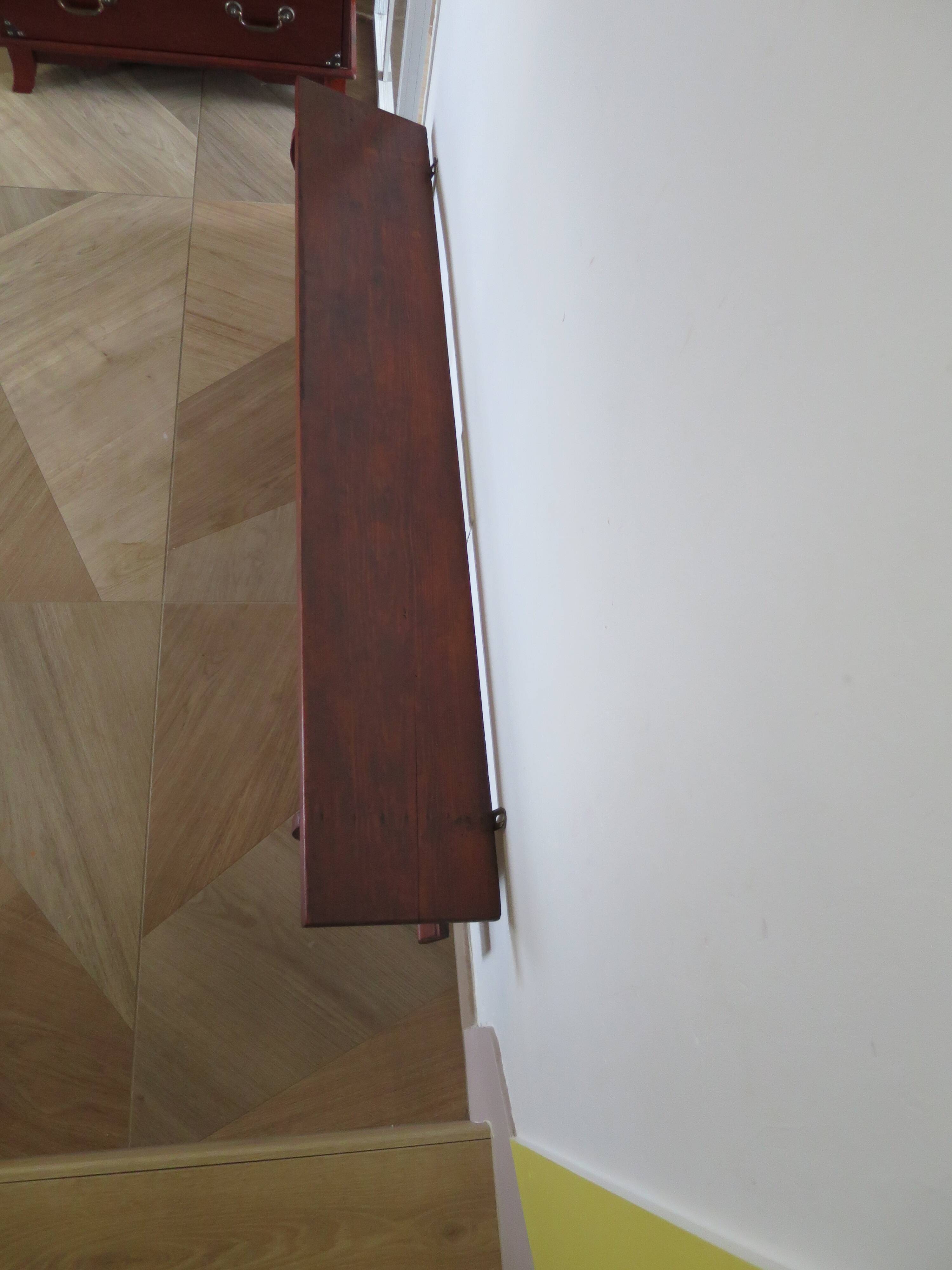 Wall shelf - coat rack - 7 hooks - oak stain - country style - cloakroom