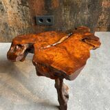 Set (2) old tree trunk tables