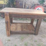 Wooden island table workbench