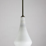 Suspension en verre de lait d’opaline vintage