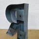 Letter R old embossed and zinc