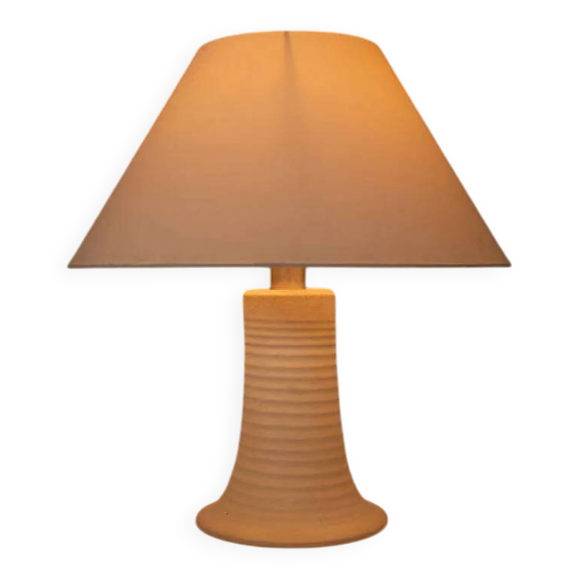 Bohemian table lamp from the 60s/70s, with textured natural tones.