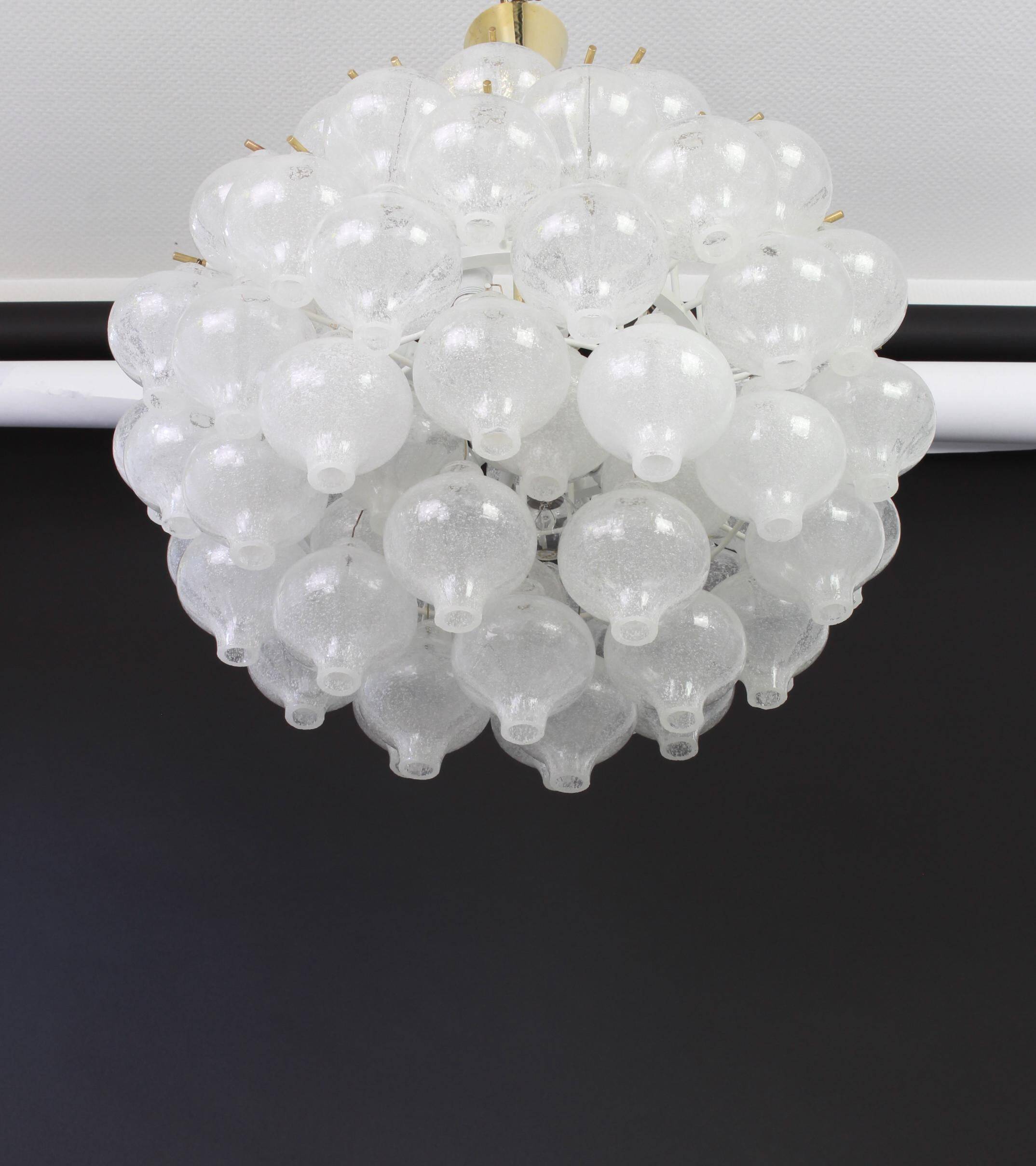 1 of 6 large tulip glass chandeliers by Kalmar, Austria, 1960s
