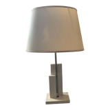 Lampe en travertin et laiton des années 70