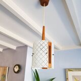 Danish 60s suspension in teak with bulging glass