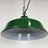Industrial British Green Enamel Factory Pendant Lamp, 1960s