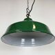 Industrial British Green Enamel Factory Pendant Lamp, 1960s