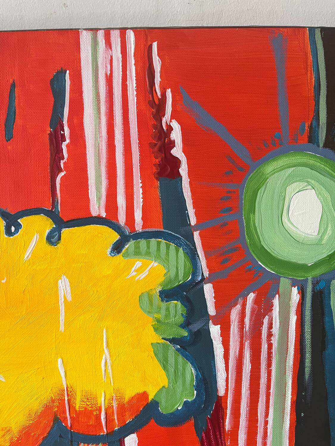 “Green or white, the sun?” Oil on canvas, signed Baltran