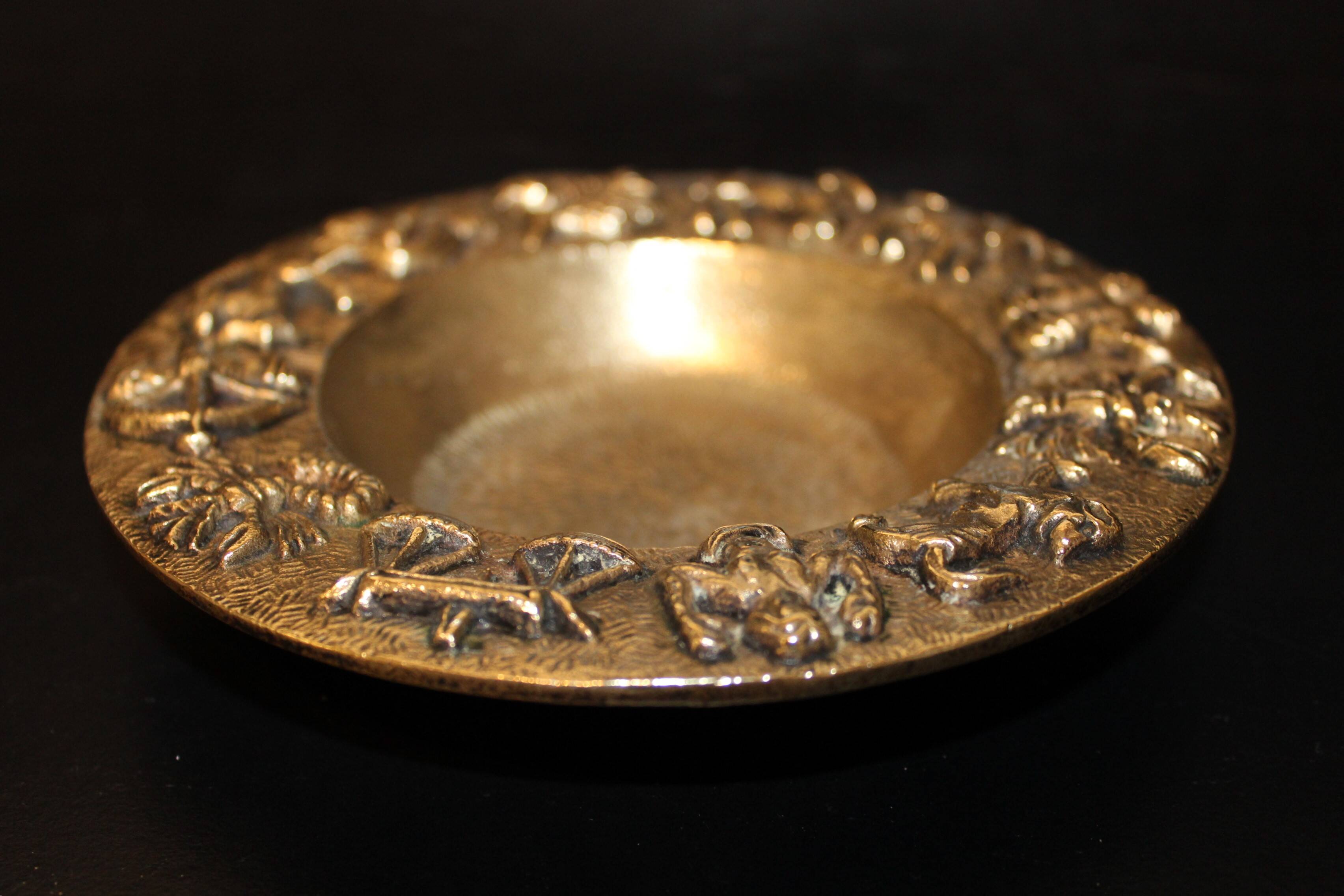 Bronze zodiac ashtray and pocket tray