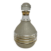 Art déco, bouteille à liqueur verre granité filet or vers 1940