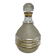 Art déco, bouteille à liqueur verre granité filet or vers 1940