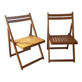 Paire de chaises pliantes vintage des années 70-80