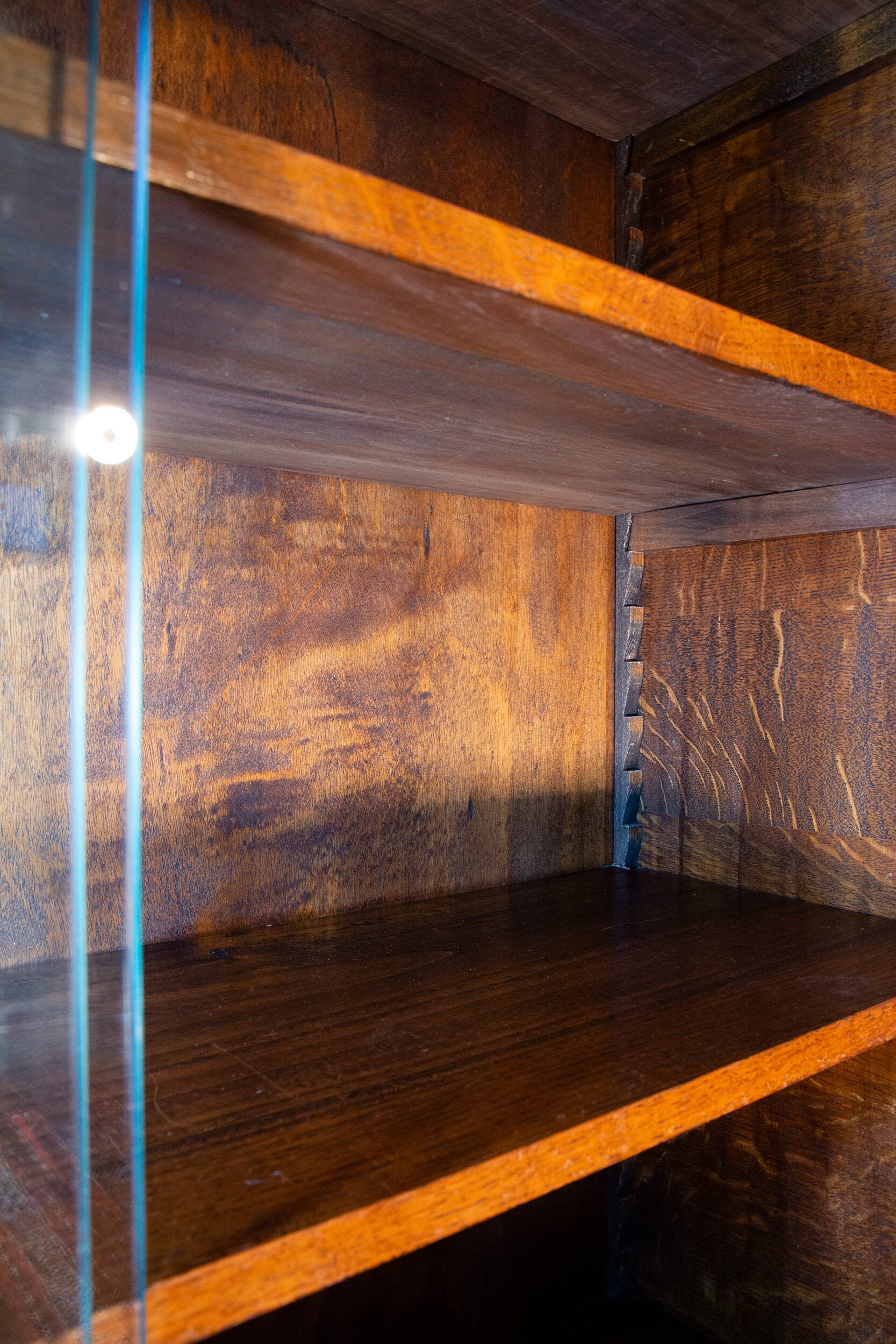 Showcase bookcase, glass and oak 1960