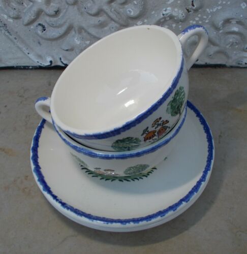 2 cups tea or chocolate St Clément decoration characters