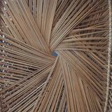 Handmade rattan bench for a bohemian and contemporary decor