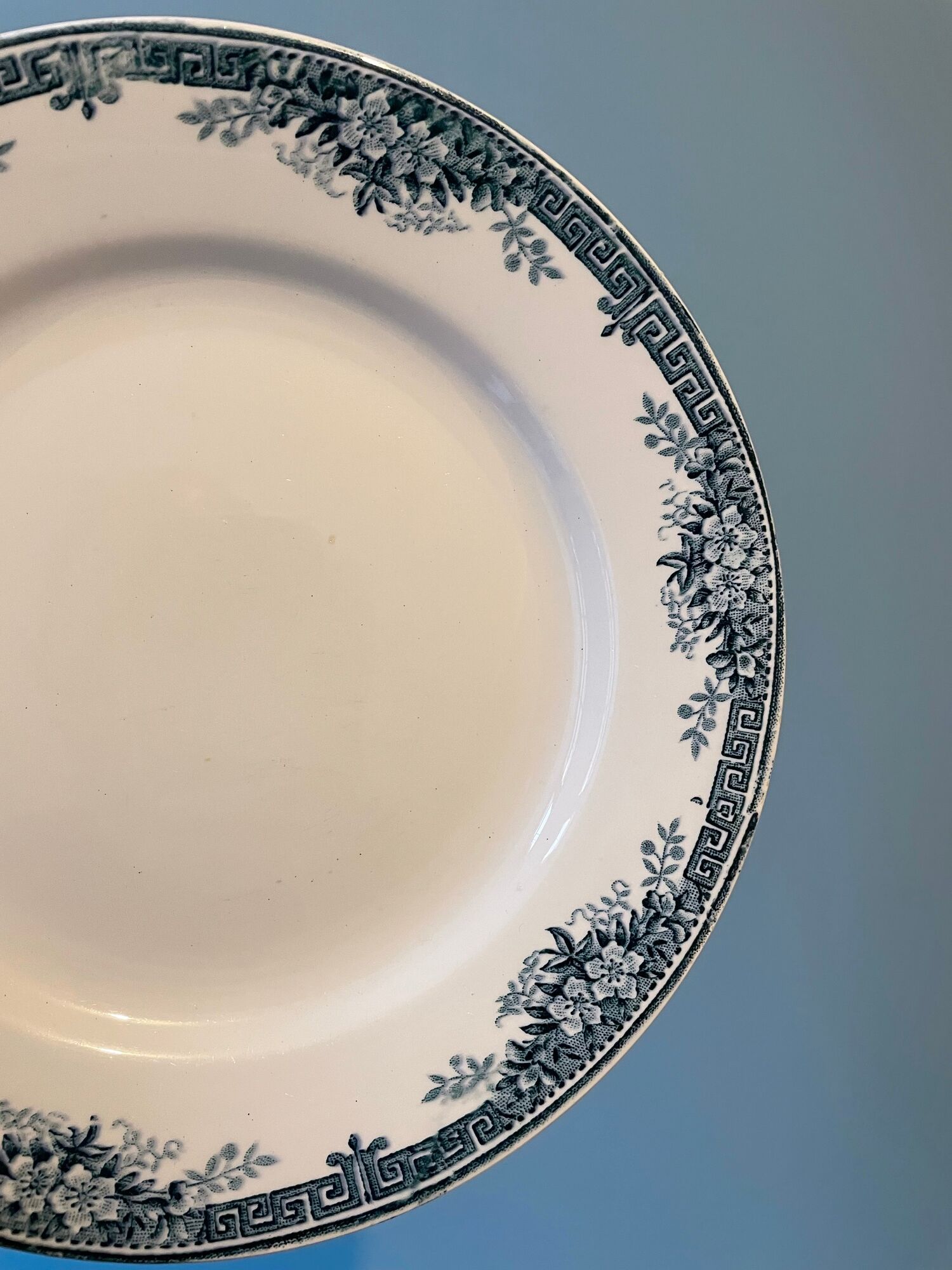 Set of 11 flat plates Terre de Fer in Earthenware of St Amand, model Lucy