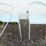 2 metal chairs
