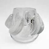 Vase "Vagues" Art Déco En Cristal Signé Lalique, France Années 1960